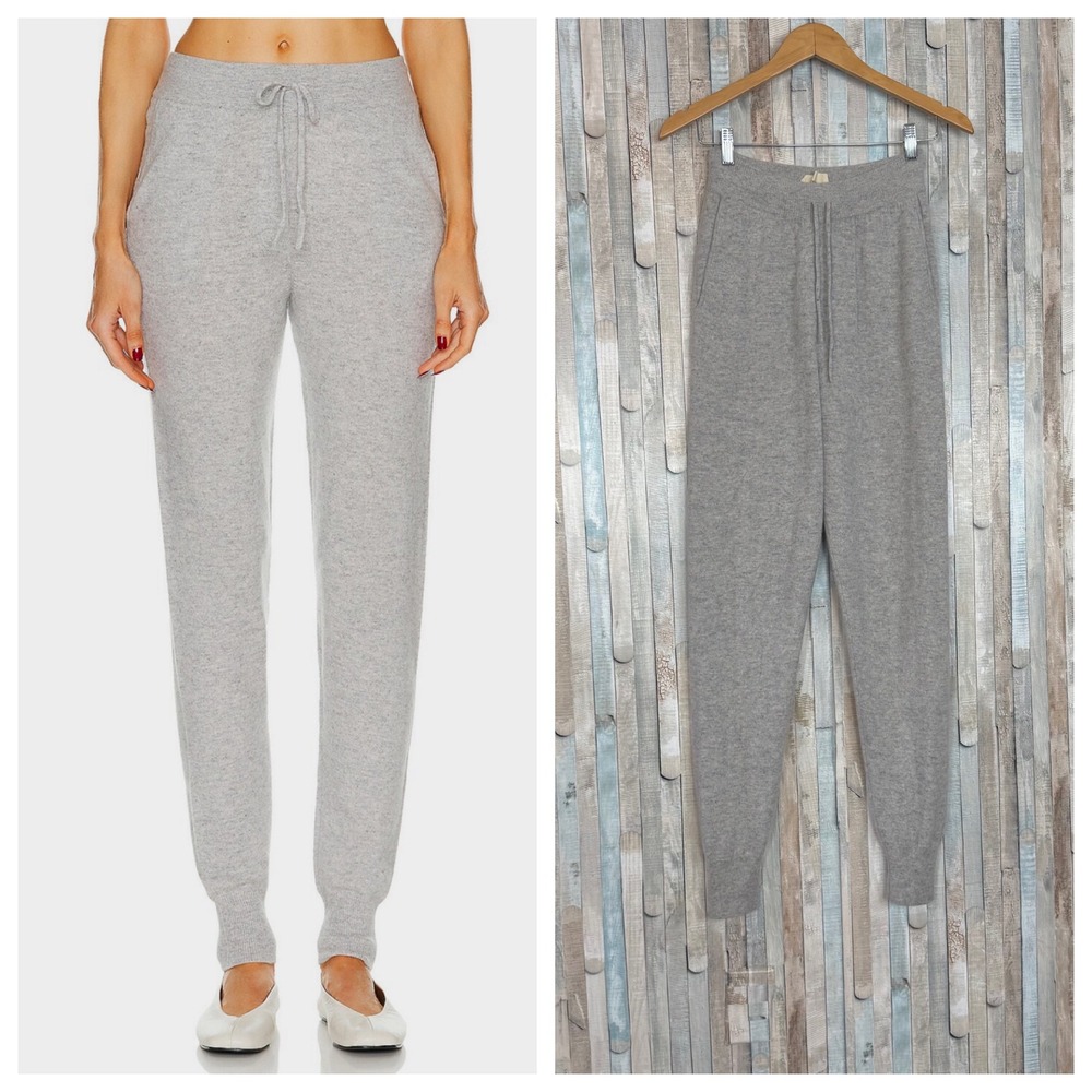 Loulou de Saison Studio S Maddalena 100% Cashmere Joggers Knit Sweatpants Lounge